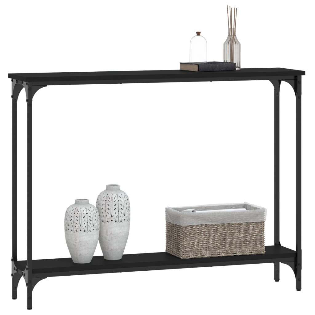 Mesa consola 100x22,5x75 cm derivados de madeira preto - Image 2