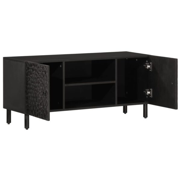 Móvel de TV 105x33x46 cm madeira de mangueira maciça preto - Image 2