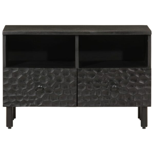 Móvel de TV 70x33x46 cm madeira de mangueira maciça preto - Image 3
