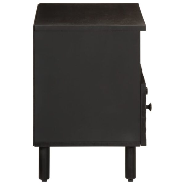 Móvel de TV 70x33x46 cm madeira de mangueira maciça preto - Image 4