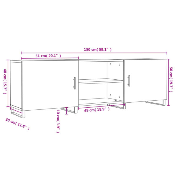 Móvel para TV 150x30x50 cm derivados de madeira branco - Image 11