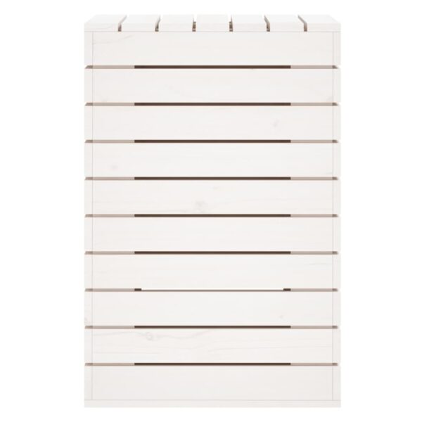 Cesto de roupa suja 44x44x66 cm madeira de pinho maciça branco - Image 5