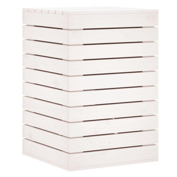 Cesto de roupa suja 44x44x66 cm madeira de pinho maciça branco - Image 6