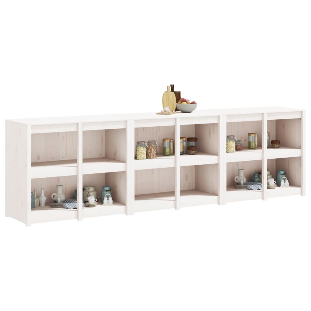 Armários de cozinha para exterior 3 pcs pinho maciço branco - Image 2