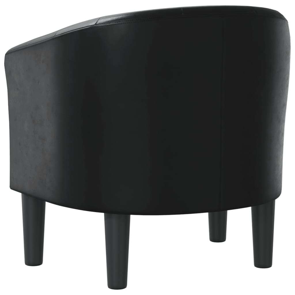 Poltrona em couro artificial preto - Image 4