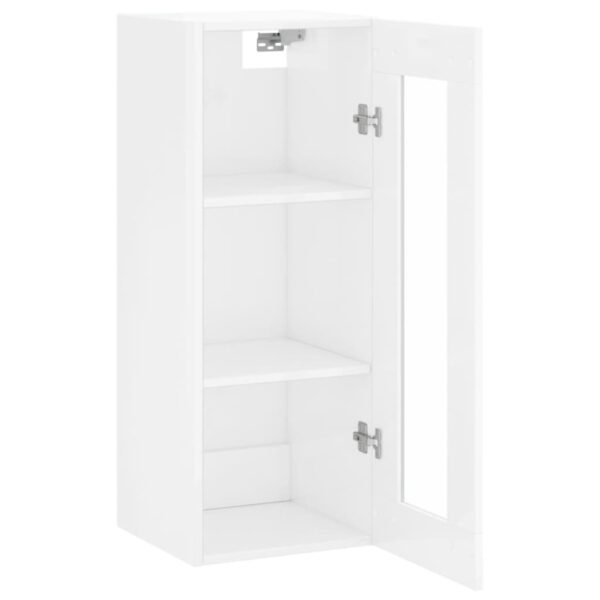 Armário de parede 34,5x34x90 cm branco brilhante - Image 6
