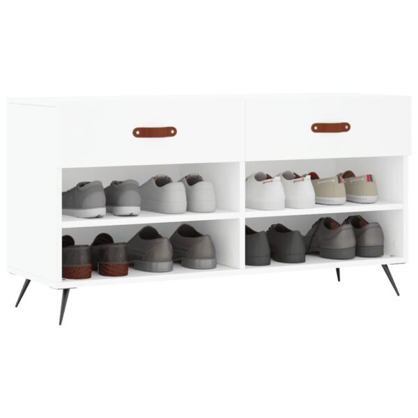 Banco sapateira 102x35x55 cm derivados de madeira branco - Image 2