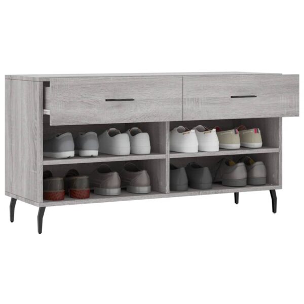 Banco sapateira 102x35x55 cm derivados madeira cinzento sonoma - Image 3