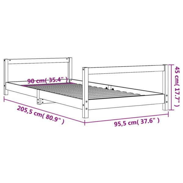 Estrutura de cama infantil 90x200 cm pinho maciço - Image 8