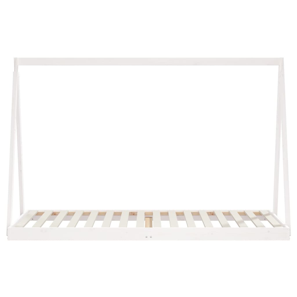 Estrutura de cama infantil 90x200 cm pinho maciço branco - Image 3