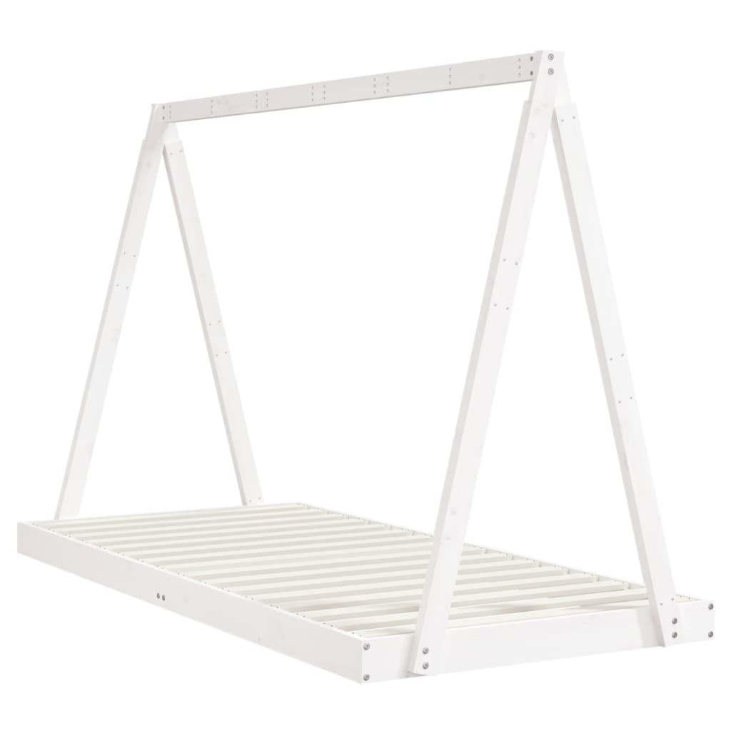 Estrutura de cama infantil 90x200 cm pinho maciço branco - Image 5