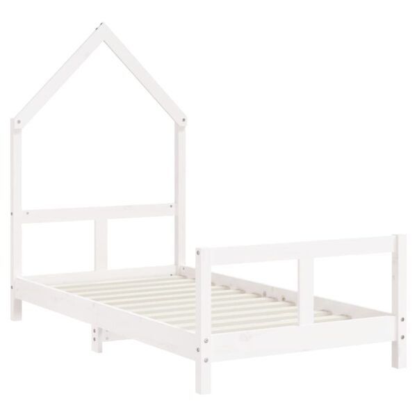 Estrutura de cama infantil 80x160 cm pinho maciço branco - Image 2