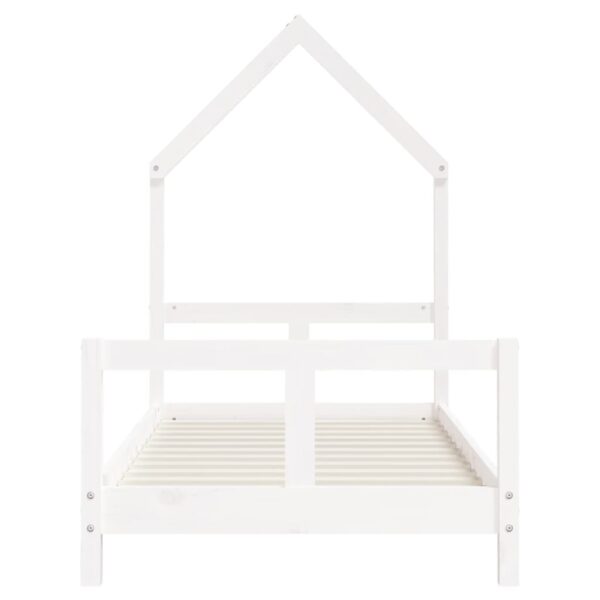 Estrutura de cama infantil 80x160 cm pinho maciço branco - Image 3