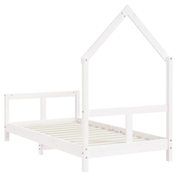 Estrutura de cama infantil 80x160 cm pinho maciço branco - Image 5