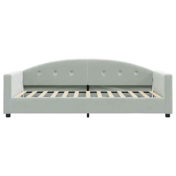 Sofá-cama com colchão 90x200 cm veludo cinzento-claro - Image 3
