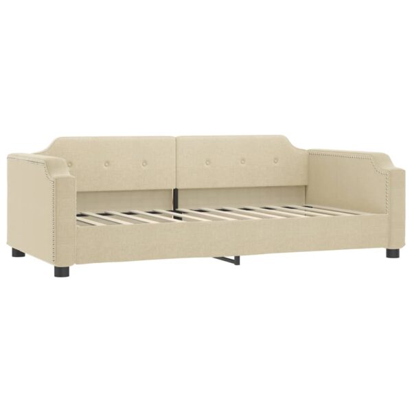 Sofá-cama com gavetão e gavetas 80x200 cm tecido cor creme - Image 3