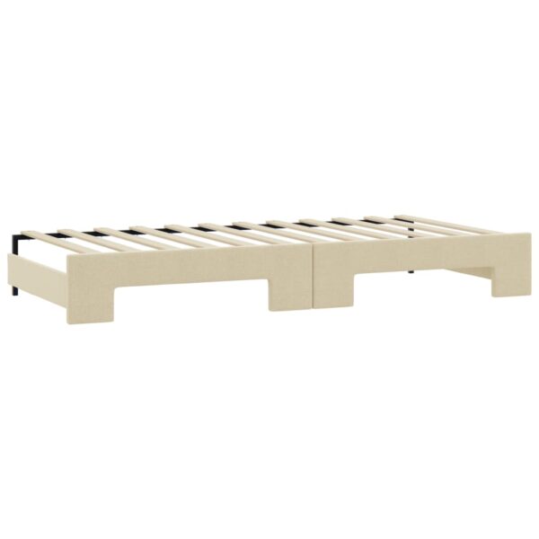 Sofá-cama com gavetão e gavetas 80x200 cm tecido cor creme - Image 4