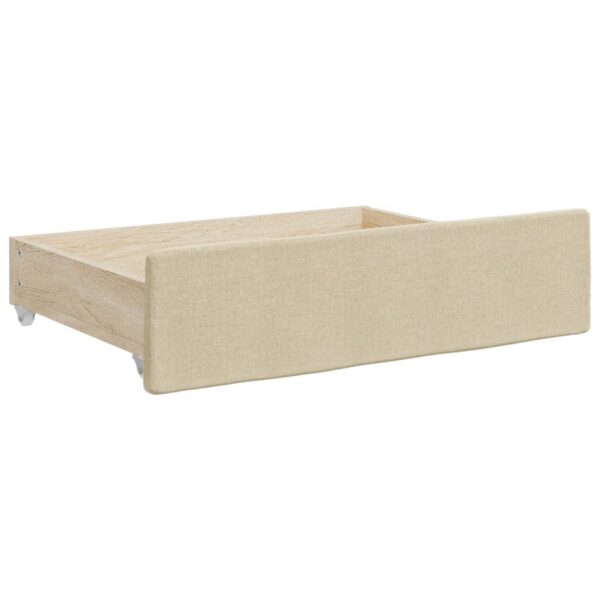 Sofá-cama com gavetão e gavetas 80x200 cm tecido cor creme - Image 5