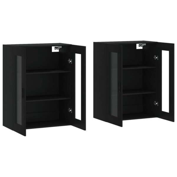 Móveis de parede 2 pcs derivados de madeira preto - Image 3