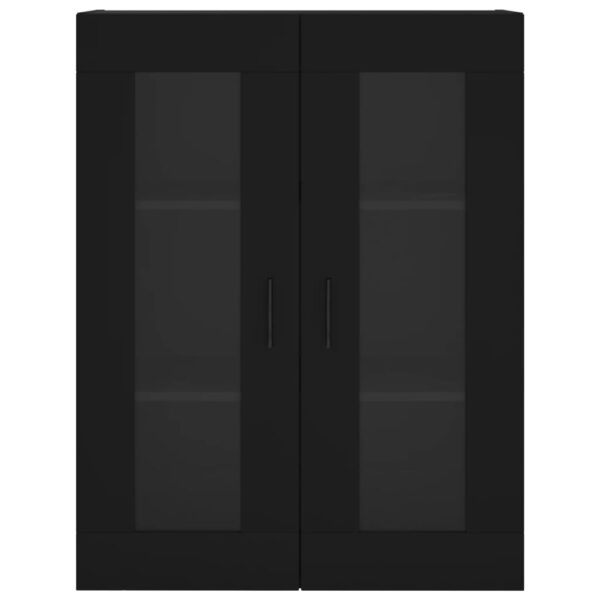 Móveis de parede 2 pcs derivados de madeira preto - Image 5