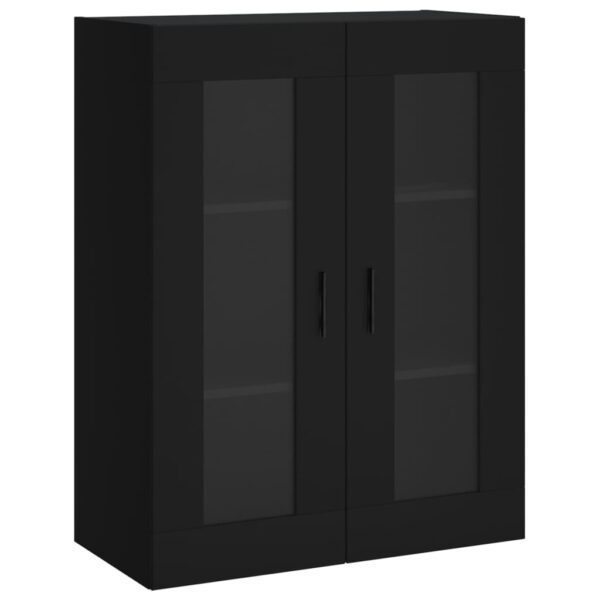 Armário alto 69,5x34x180 cm derivados de madeira preto - Image 4