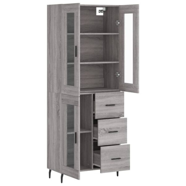 Armário alto 69,5x34x180 cm derivados de madeira sonoma cinza - Image 3