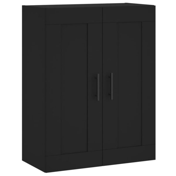 Armário alto 69,5x34x180 cm derivados de madeira preto - Image 4
