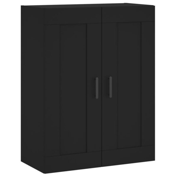 Armário alto 69,5x34x180 cm derivados de madeira preto - Image 4