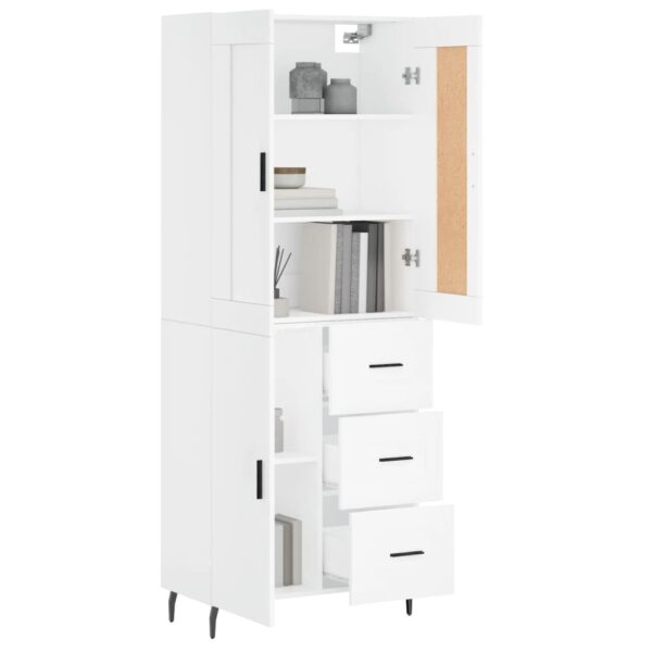 Armário alto 69,5x34x180 cm derivados de madeira branco - Image 2