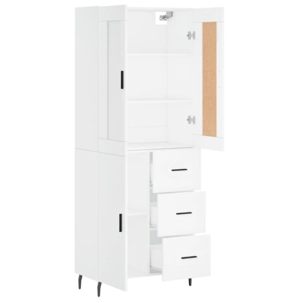 Armário alto 69,5x34x180 cm derivados de madeira branco - Image 3