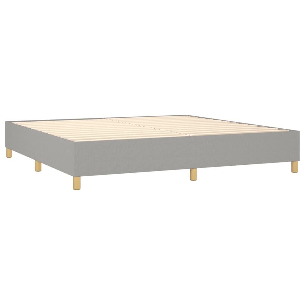 Cama com molas/colchão 200x200 cm tecido cinza-claro - Image 3