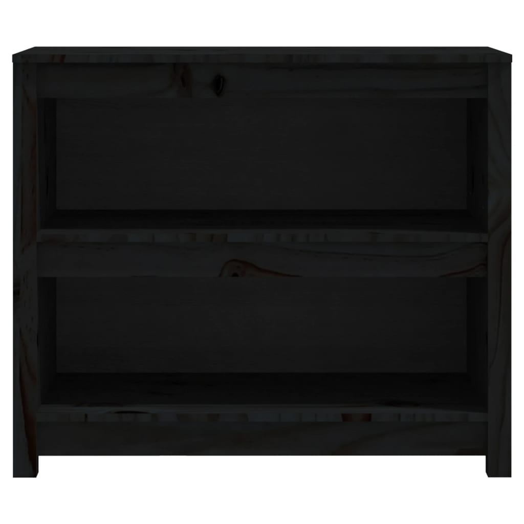 Estante 80x35x68 cm madeira de pinho maciça preto - Image 4