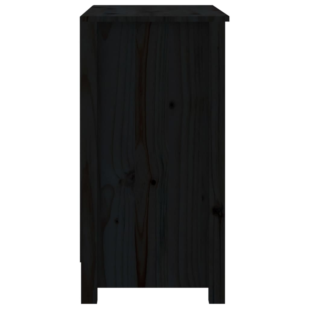 Estante 80x35x68 cm madeira de pinho maciça preto - Image 5