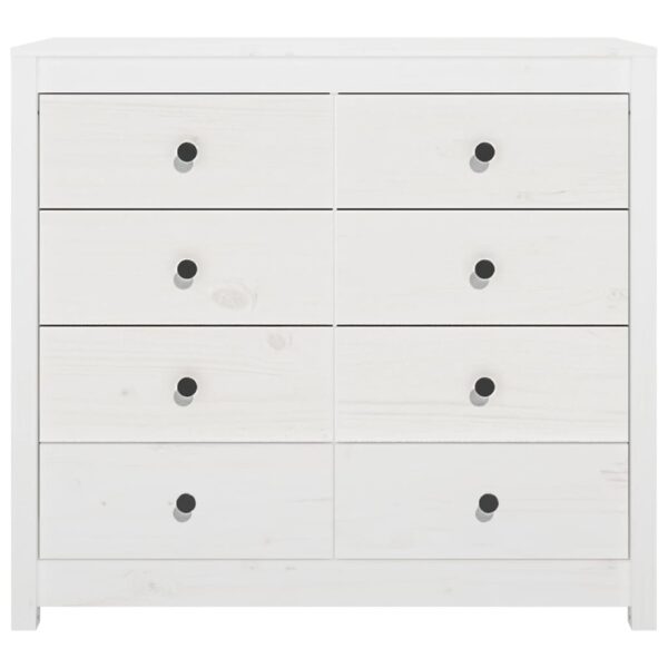 Armário de apoio 100x40x90 cm pinho maciço branco - Image 3