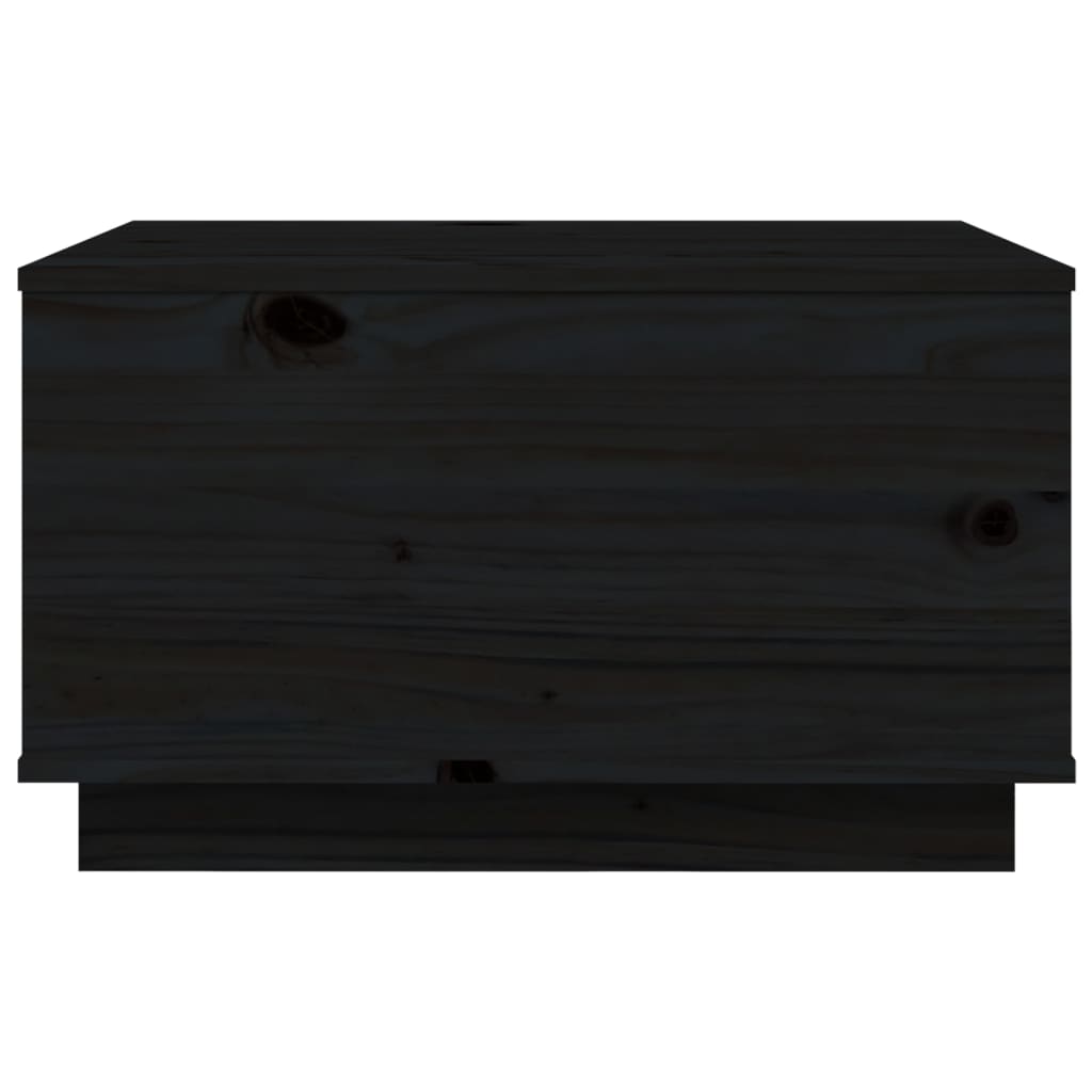 Mesa de centro 60x50x35 cm madeira de pinho maciça preto - Image 5