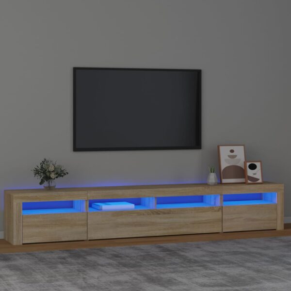 Móvel de TV com luzes LED 240x35x40 cm carvalho sonoma