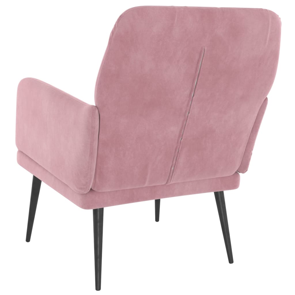 Cadeira c/ apoio de braços 62x79x79 cm veludo rosa - Image 4