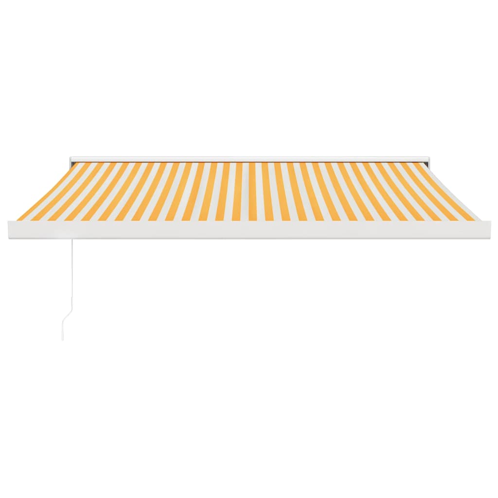 Toldo retrátil 3x2,5 m tecido e alumínio amarelo e branco - Image 2