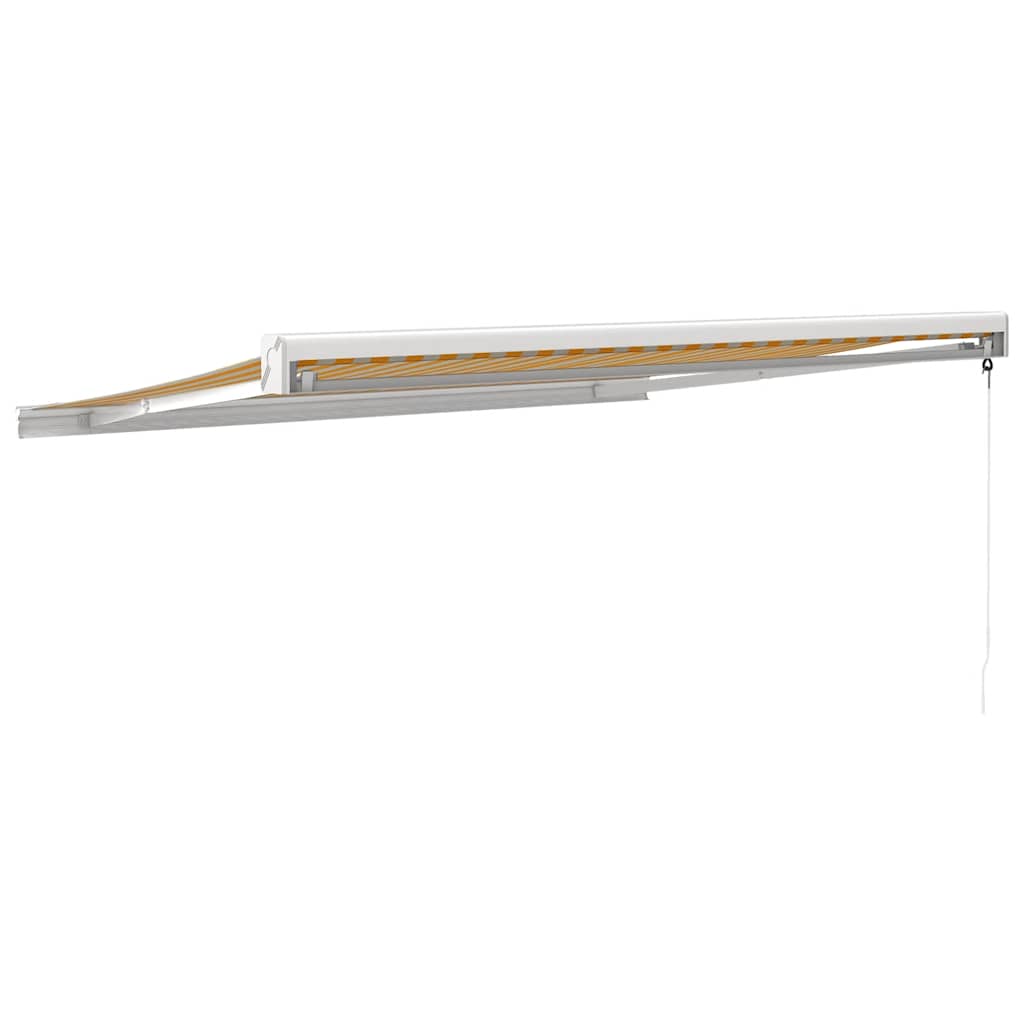 Toldo retrátil 3x2,5 m tecido e alumínio amarelo e branco - Image 4