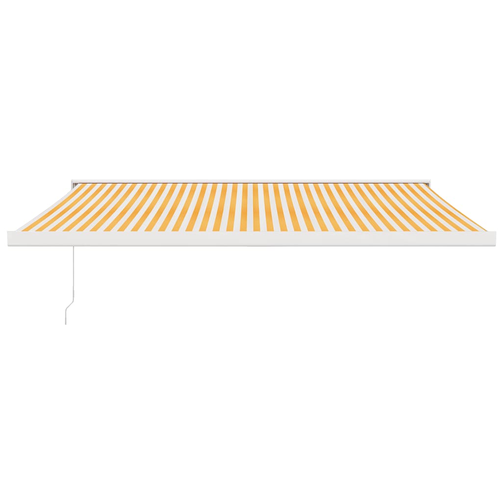 Toldo retrátil 4x3 m tecido e alumínio amarelo e branco - Image 2