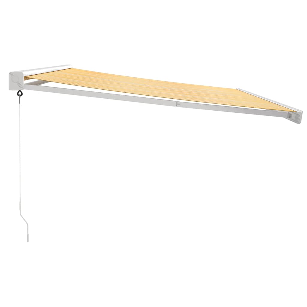 Toldo retrátil 4x3 m tecido e alumínio amarelo e branco - Image 3