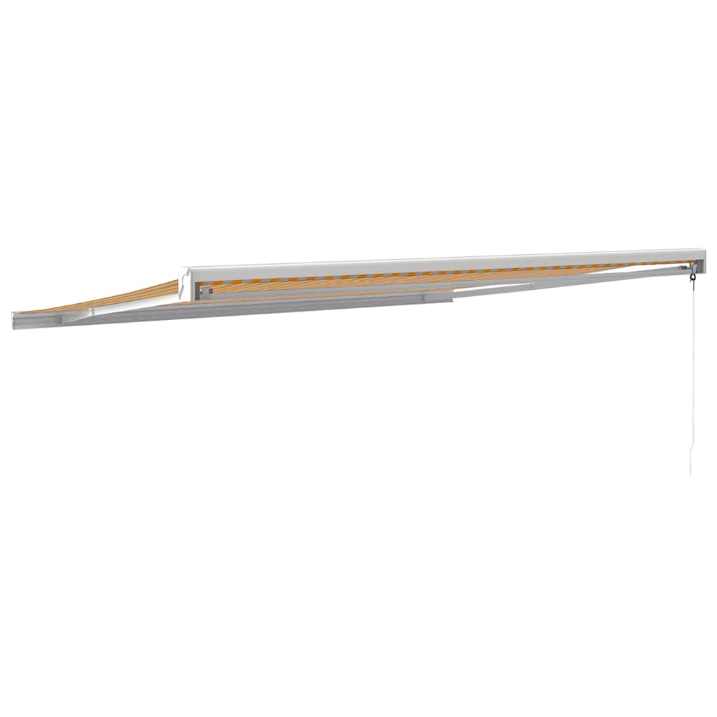 Toldo retrátil 4x3 m tecido e alumínio amarelo e branco - Image 4