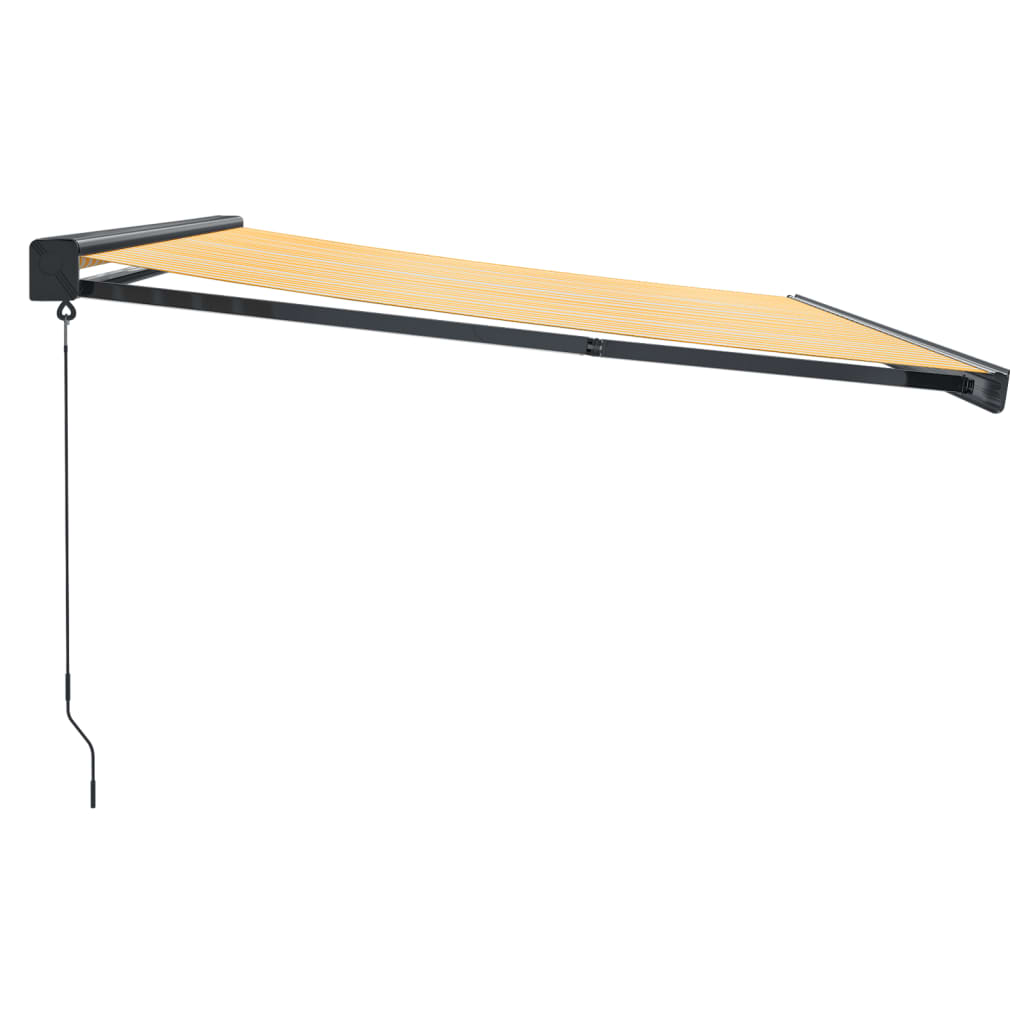 Toldo retrátil 4x3 m tecido e alumínio amarelo e branco - Image 3