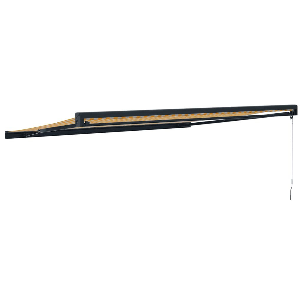 Toldo retrátil 4x3 m tecido e alumínio amarelo e branco - Image 4