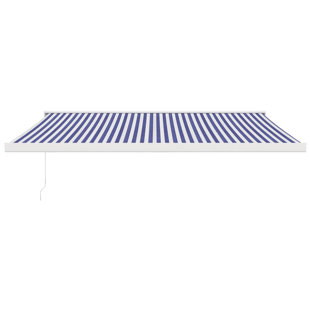 Toldo retrátil 4x3 m tecido e alumínio azul e branco - Image 2