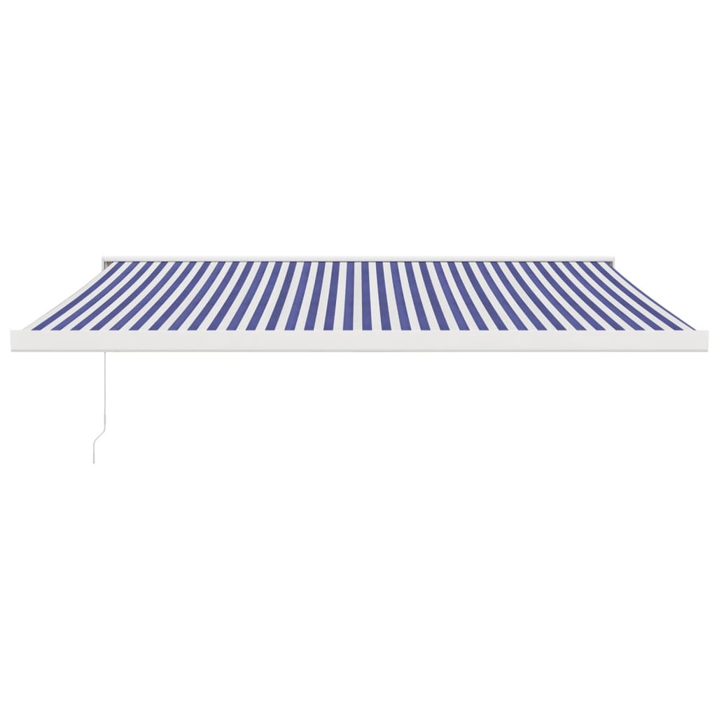 Toldo retrátil 4,5x3 m tecido e alumínio azul e branco - Image 2