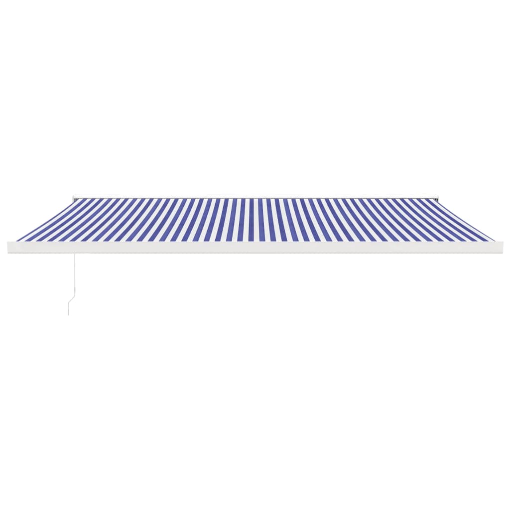 Toldo retrátil 5x3 m tecido e alumínio azul e branco - Image 2