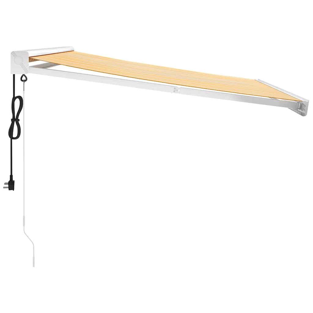 Toldo retrátil 3,5x2,5 m tecido e alumínio amarelo e branco - Image 3