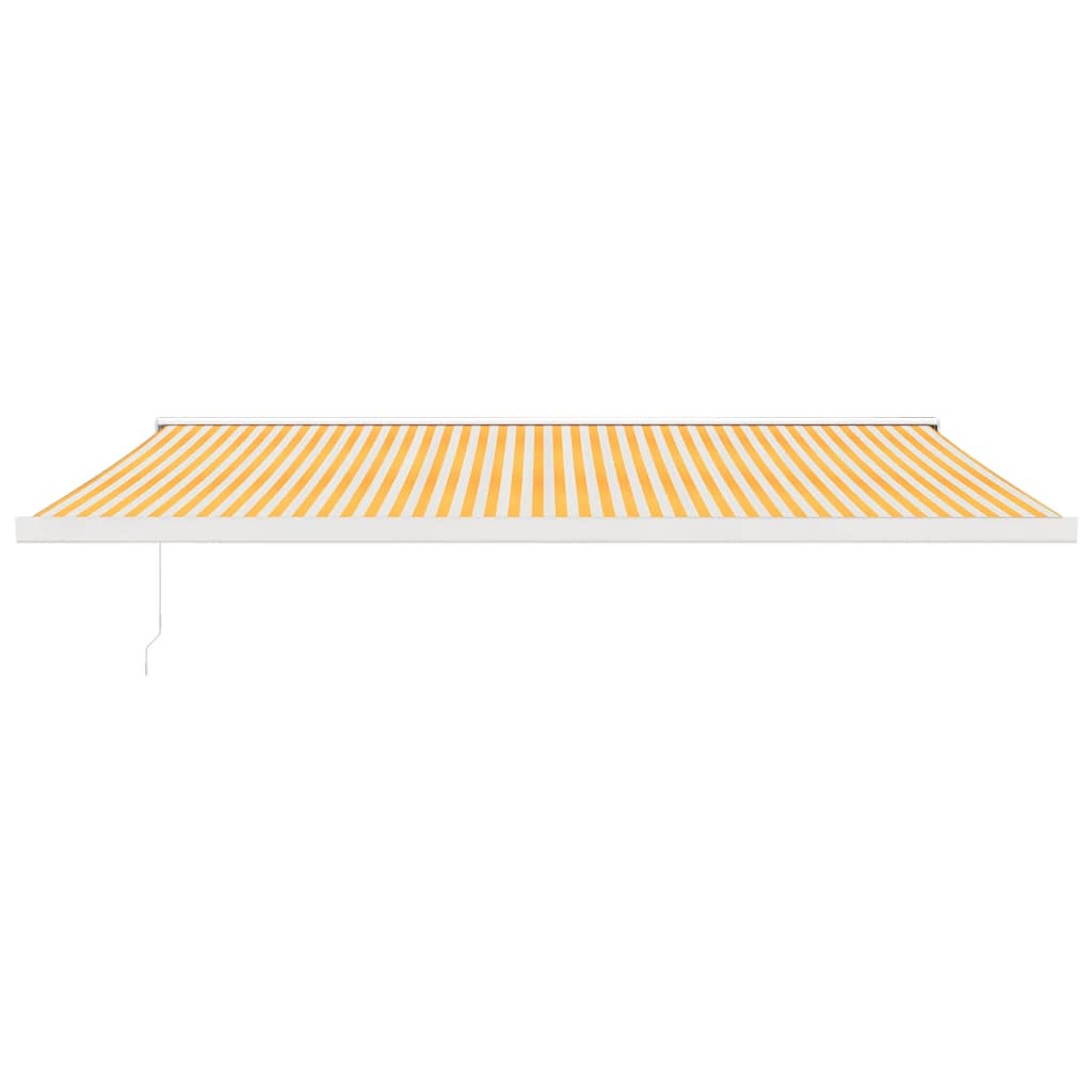 Toldo retrátil 5x3 m tecido e alumínio amarelo e branco - Image 2