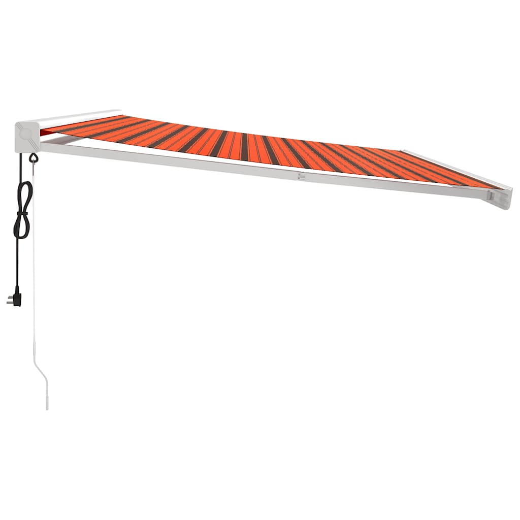Toldo retrátil 4x3 m tecido e alumínio laranja e castanho - Image 3